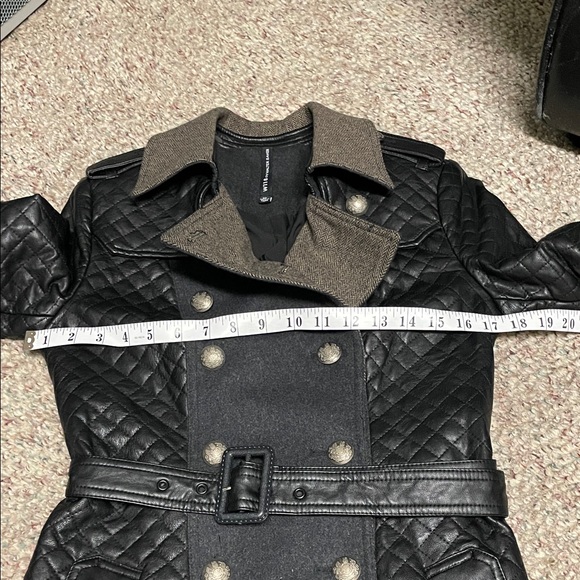 W118 Walter baker Quilted military look Black/grey Double-Breasted Women's Coat - Picture 4 of 10